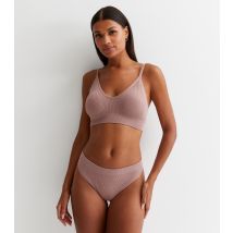 Women's Deep Pink Ribbed Seamless Thong New Look