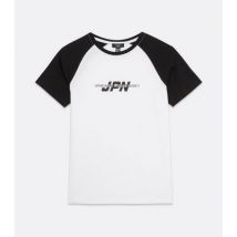 Boys Black JPN Logo Raglan Sleeve T-Shirt New Look