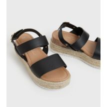 Black Chunky Espadrille Sandals New Look Vegan