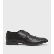 Men's Black Leather-Look Lace Up Brogues New Look Vegan