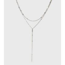 Silver Diamanté Y Chain Necklace New Look