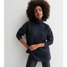 Women's Blue Knit Roll Neck Long Jumper New Look