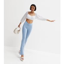 Women's Pale Blue V Front Flared Brooke Jeans New Look