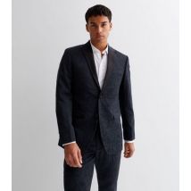 Men's Navy Paisley Jacquard Slim Fit Suit Jacket New Look