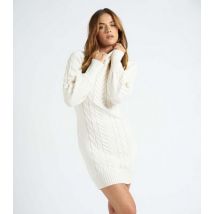 Urban Bliss Cream Cable Knit Mini Jumper Dress New Look