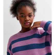 Name It Lilac Stripe Knit Boxy Jumper New Look