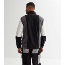 Men's Only & Sons Black High Neck Half Zip Colour Block Fleece New Look