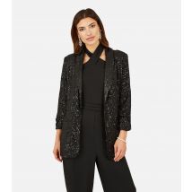 Women's Black Sequin Blazer Yumi New Look
