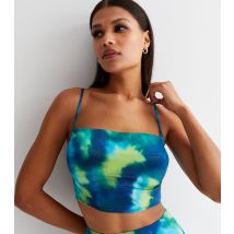Women's Green Tie Dye Satin Crop Cami Public Desire New Look