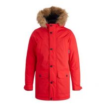 Jack & Jones Junior Red Fur Trim Hood Parka Jacket New Look