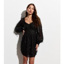 Women's Black Feather Fringe Mini Dress VILA New Look