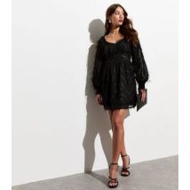 VILA Black Feather Fringe Mini Dress New Look