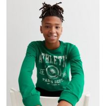 Name It Green Athletic Logo Crew Neck Long Sleeve Top New Look
