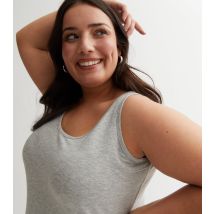 Women's Plus Size Grey Long Vest Curves New Look