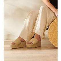 Women's Cream Espadrille Platform Mule Sandals South Beach New Look