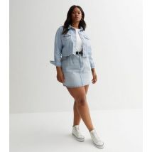 Urban Bliss Curves Pale Blue Denim Raw Hem Jacket New Look