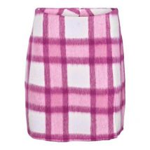 Noisy May Deep Pink Check Brushed Mini Skirt New Look