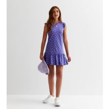 Purple Floral Frill Mini Dress Name It New Look