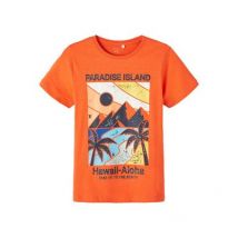 Name It Orange Paradise Island Logo T-Shirt New Look