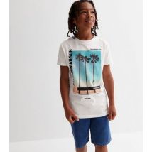 KIDS ONLY White California Photographic Logo T-Shirt New Look