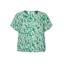 Vero Moda Curves Green Abstract Short Sleeve Top New Look