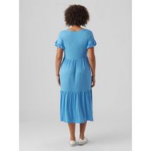 Mamalicious Maternity Blue V Neck Midi Wrap Dress New Look