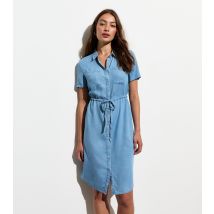 Women's Pale Blue Denim Belted Midi Dress Sunshine Soul New Look