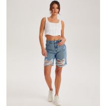 Women's Blue Denim Ripped Shorts Urban Bliss New Look