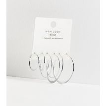 3 Pack Silver Mixed Hoop Earrings New Look