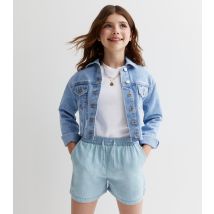 Pale Blue Denim Elasticated Shorts KIDS ONLY New Look