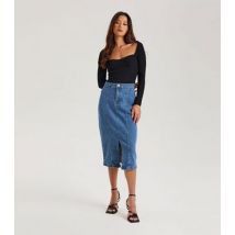 Urban Bliss Blue Split Hem Midi Skirt New Look