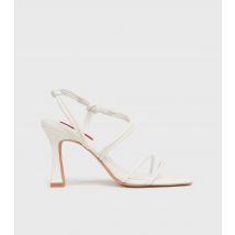 Women's White Leather-Look Strappy Block Heel Sandals London Rebel New Look