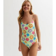 Noisy May Green Retro Floral Swimsuit New Look