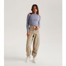 Women's Stone Parachute Trousers Urban Bliss New Look
