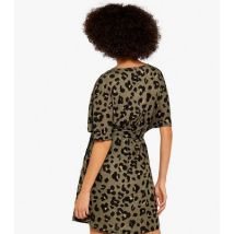 Apricot Olive Leopard Print Belted Mini Dress New Look