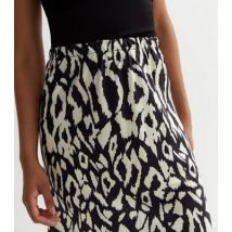 Cameo Rose Black Animal Print Midi Skirt New Look