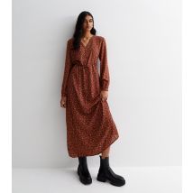Women's Rust Floral V Neck Midaxi Dress JDY New Look