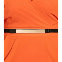 City Chic Curves Bright Orange Mini Wrap Dress New Look