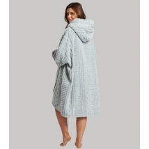 Loungeable Pale Grey Cable Knit Borg Blanket Hoodie New Look