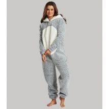 Loungeable Pale Grey Fluffy Panda Onesie New Look