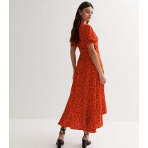Cutie London Red Animal Print Frill Midi Wrap Dress New Look
