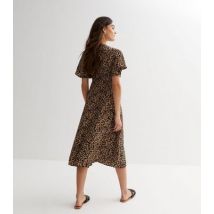 Cutie London Brown Leopard Print Split Hem Midi Dress New Look