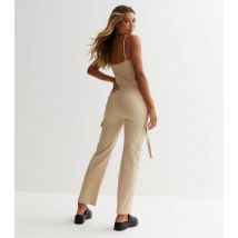 Cameo Rose Stone Strappy Utility Jumpsuit New Look
