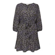 ONLY Curves Black Floral Belted Long Sleeve Mini Dress New Look