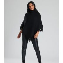 South Beach Black Knitted Polar Neck Poncho New Look