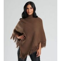 South Beach Tan Knitted Polar Neck Poncho New Look