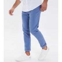Men's Threadbare Blue Denim Chino Trousers New Look