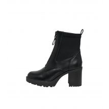 Women's Black Zip Front Block Heel Boots ONLY New Look