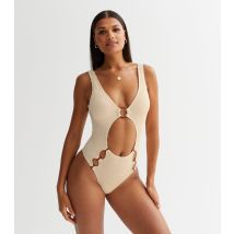 Women's Light Brown Cut Out Ring Detail Swimsuit Urban Bliss New Look