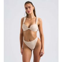 Women's Light Brown Textured Ribbed Bikini Bottoms Urban Bliss New Look